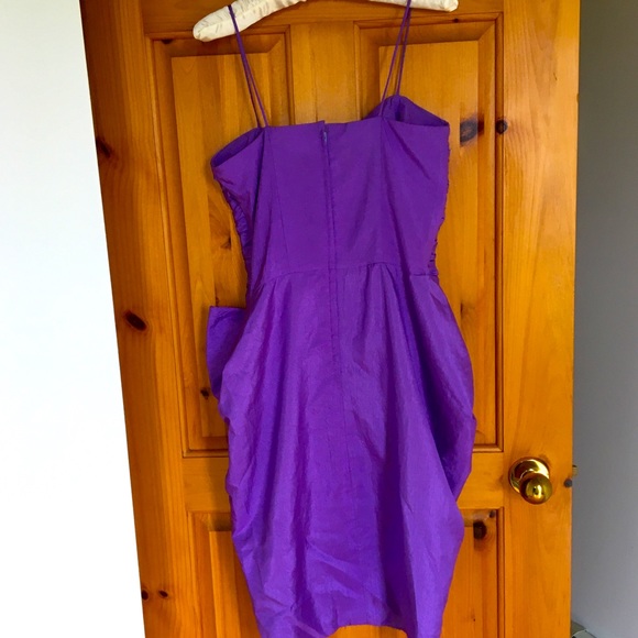 Vintage 1980s Designer PURPLE Strapless Dress - Picture 3 of 14